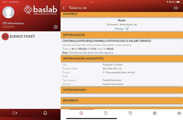 Segnalazione nuovo ticket app fornitori