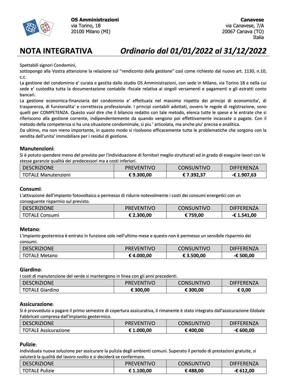 Nota integrativa p1 - Arcadia