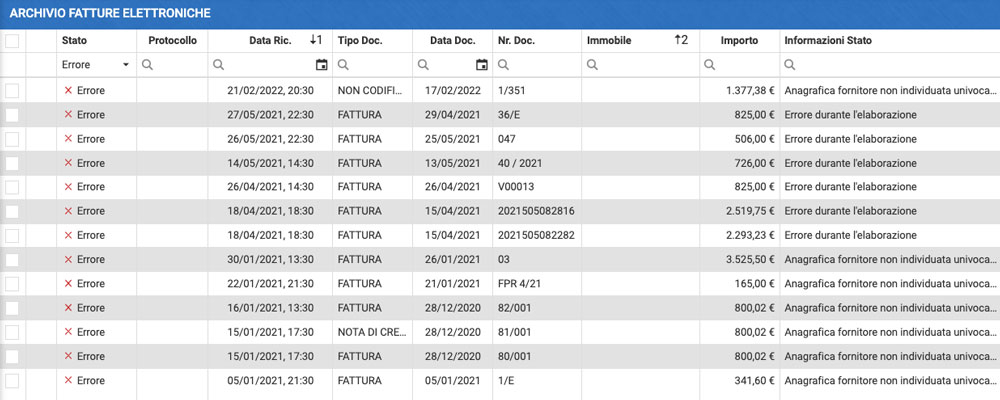 Import e controllo fatture elettroniche condominiali - Arcadia Software