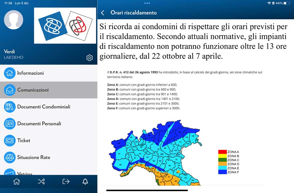 Comunicazioni condominiali su APP Arcadia